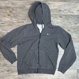 Nike Gray Zip-Up Hoodie with Logo